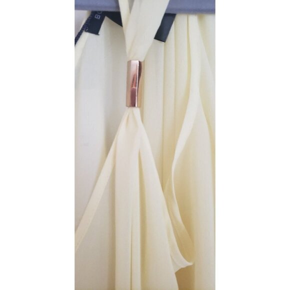 NWT $148 BCBGMAXAZRIA SHEER COLD SHOULDER TUNIC BLOUSE PASTEL LIME  SIZE LARGE - Picture 7 of 11